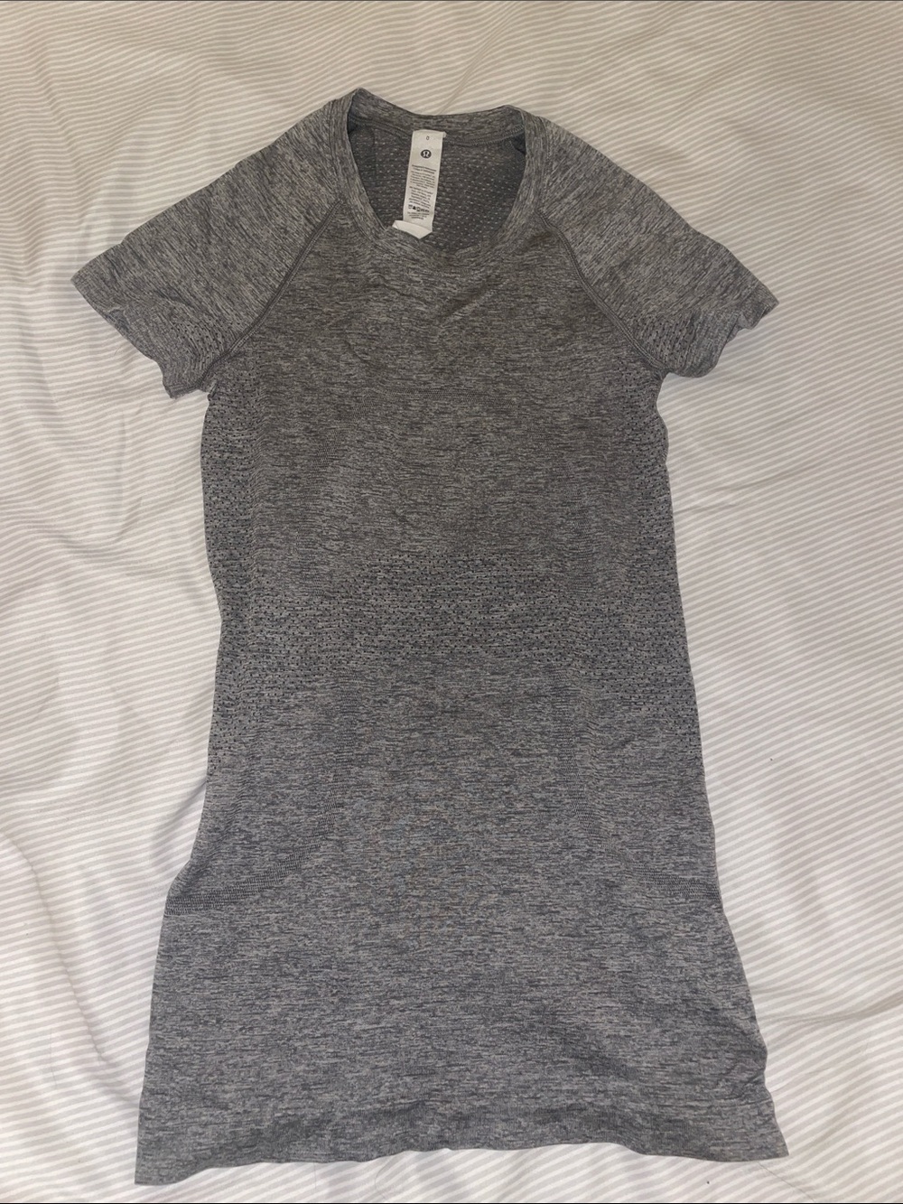 lululemon athletica Gray Short Sleeve Athletic Tee- swiftly tech full length